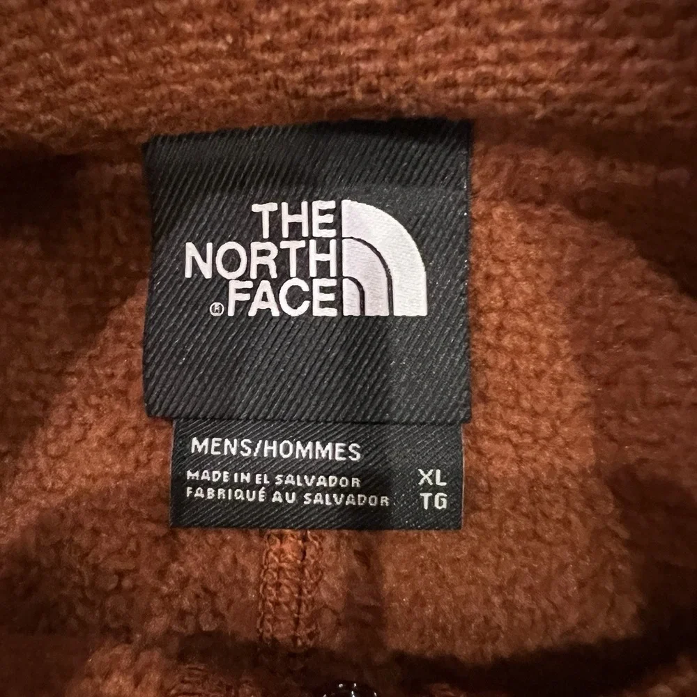 The North Face Mens Textured Quarter Zip Fleece Brandy Brown NF0A3YR1 XL